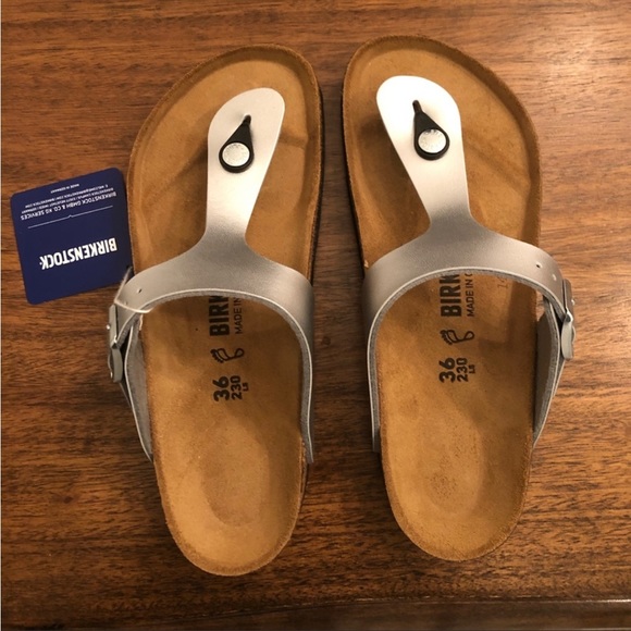 Birkenstock Silver Gizeh Thong 36 6 - Picture 2 of 5